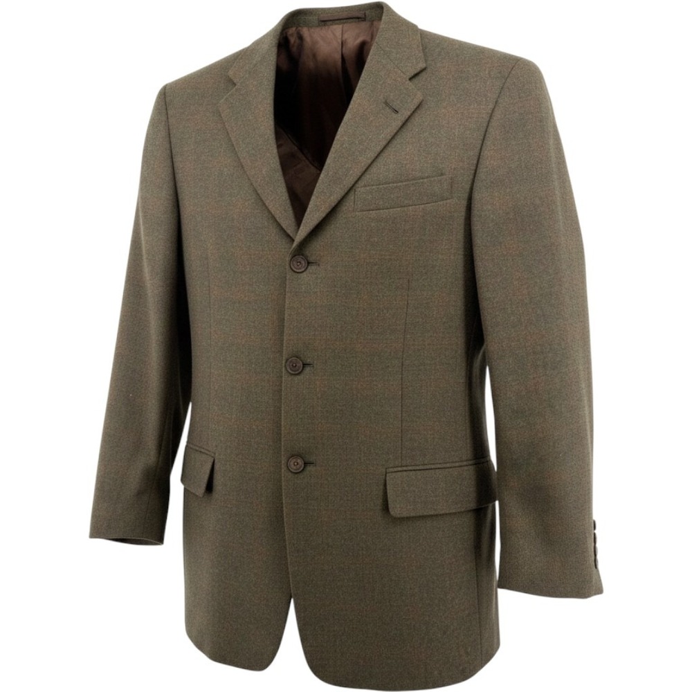 Claiborne Windowpane Plaid Blazer 40L Wool Blend Brown 3-Button Dark Academia